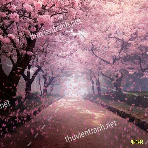Tranh dán tường hoa anh đào-JP-438 - Tranh tường chất lượng cao